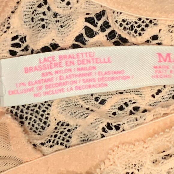 PINK/Victoria's Secret Lace Racerback Bralette Sz M Peach #212i - Picture 9 of 10